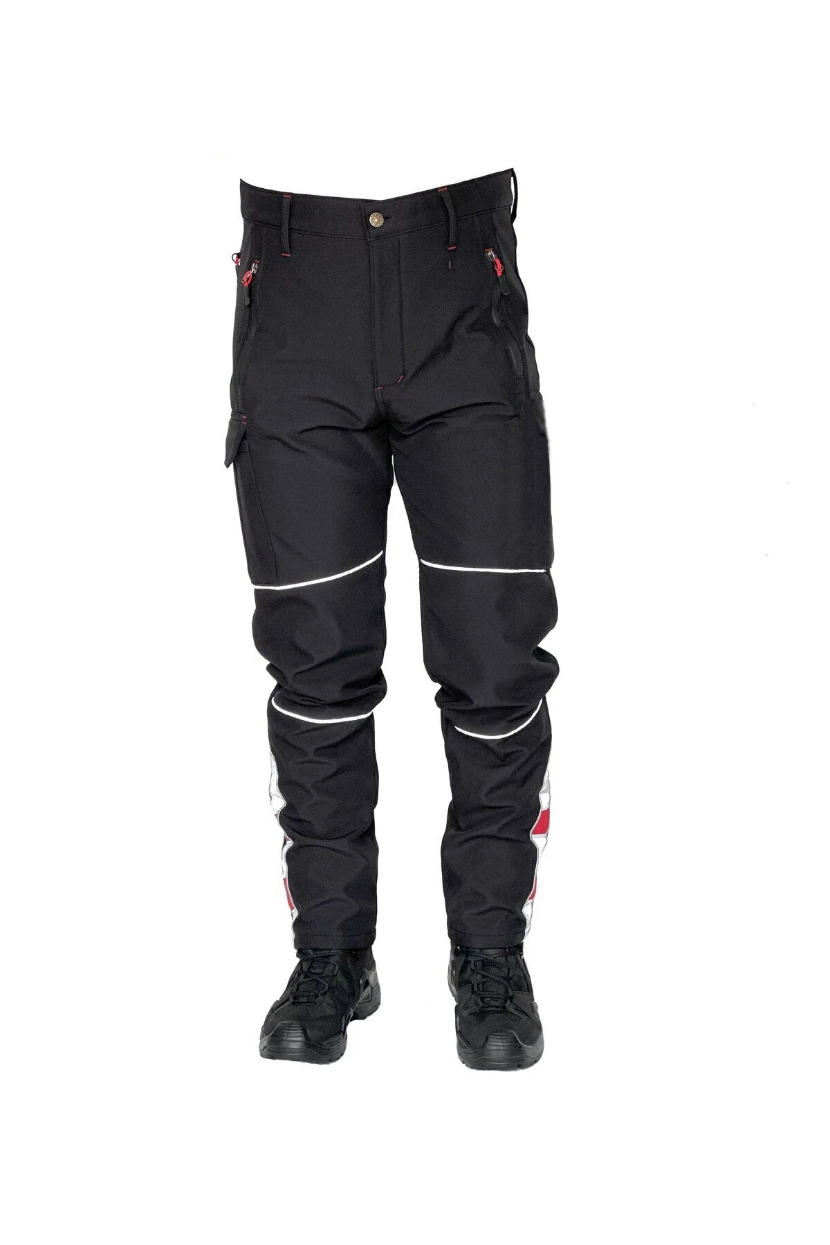 Reflektörlü Kışlık Softshell Motorcu Pantolonu — ön görünüm