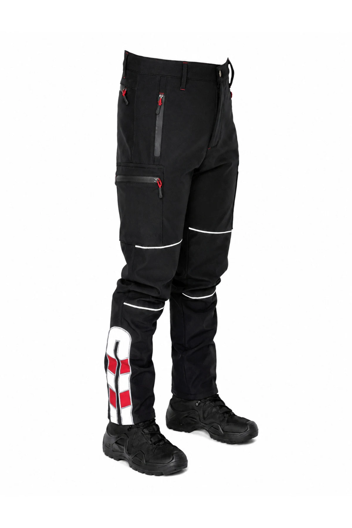 Reflektörlü Kışlık Softshell Motorcu Pantolonu — yan görünüm