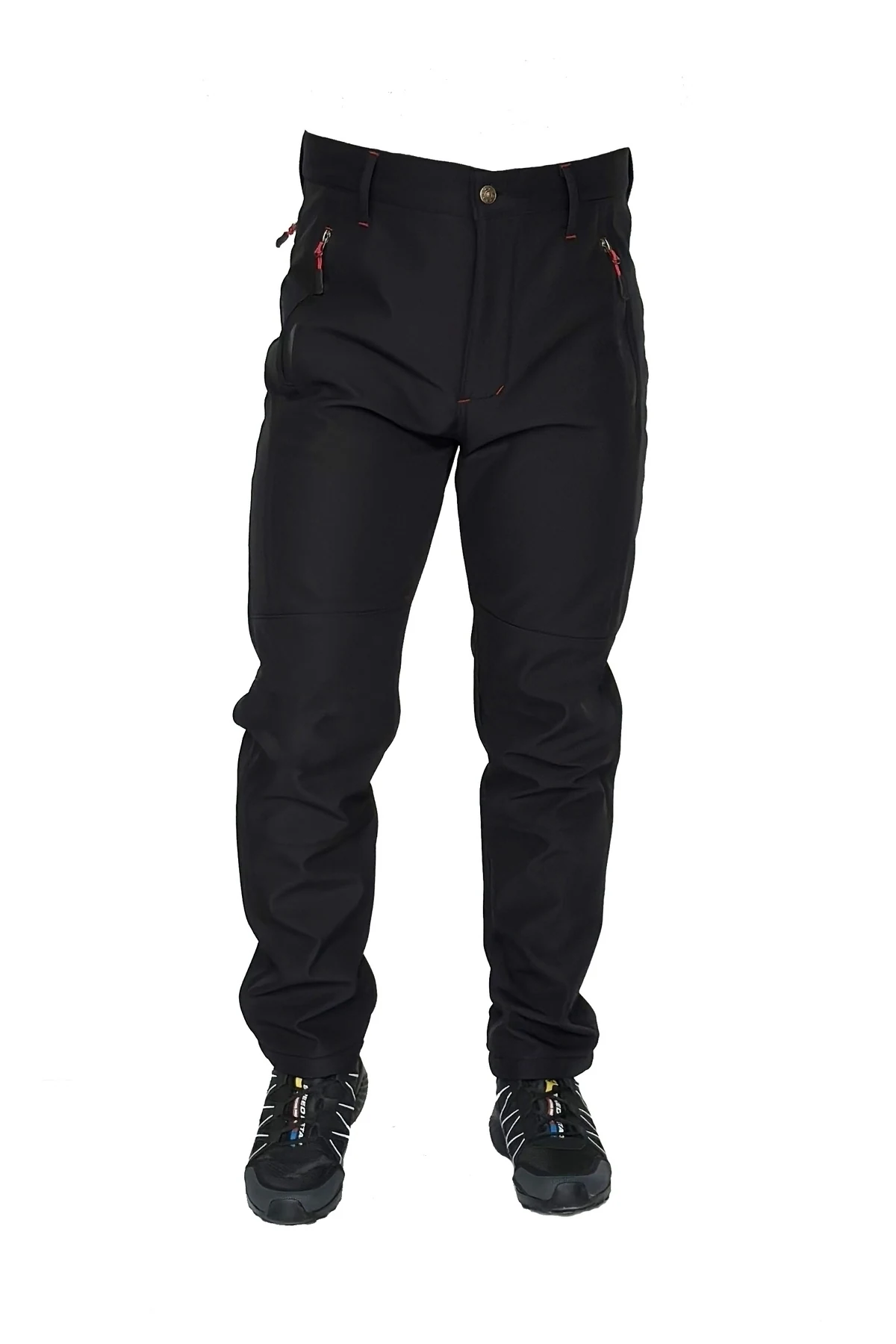 Siyah Polarlı Softshell Pantolon — ön görünüm