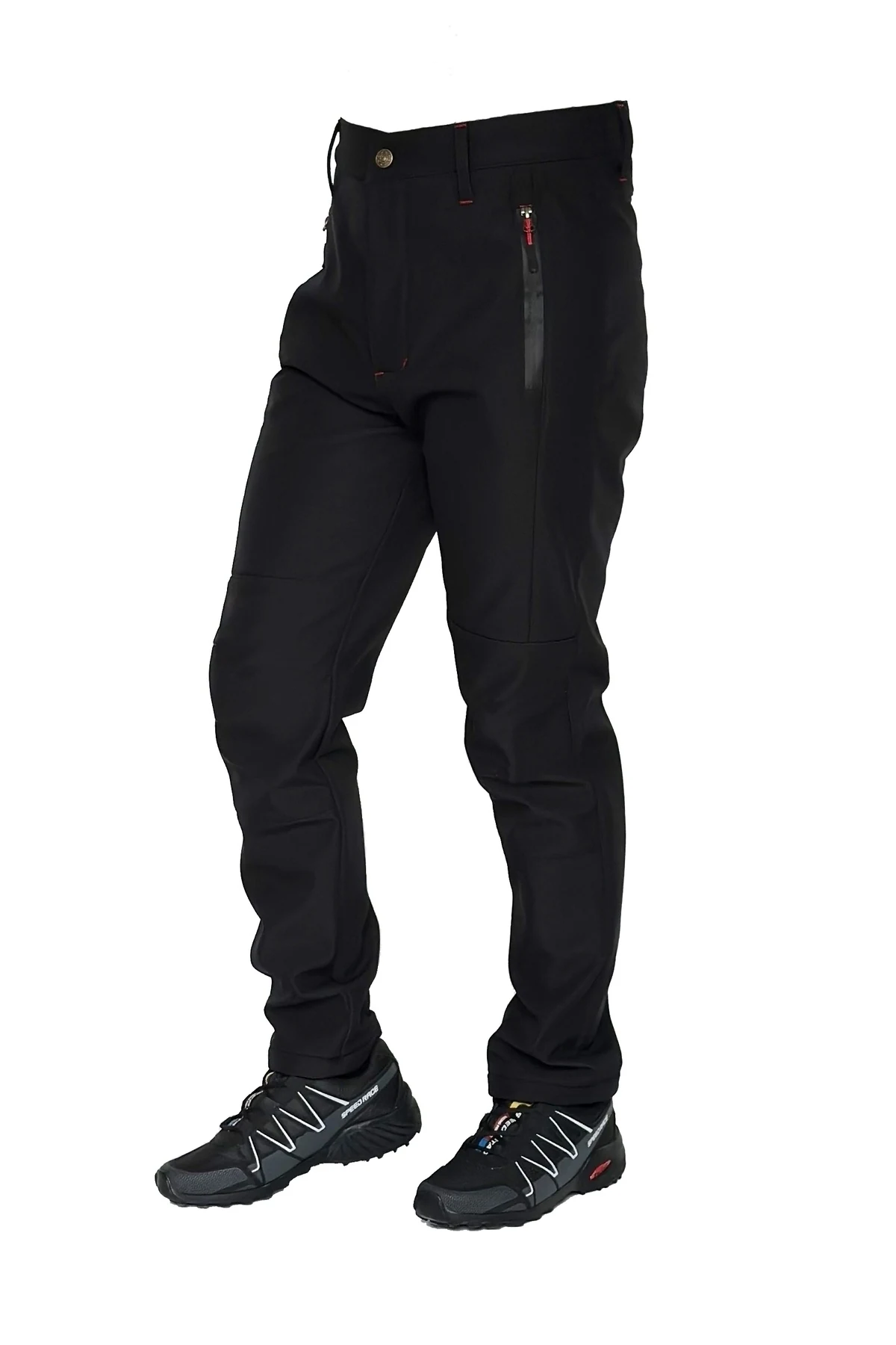 Siyah Polarlı Softshell Pantolon — çapraz görünüm